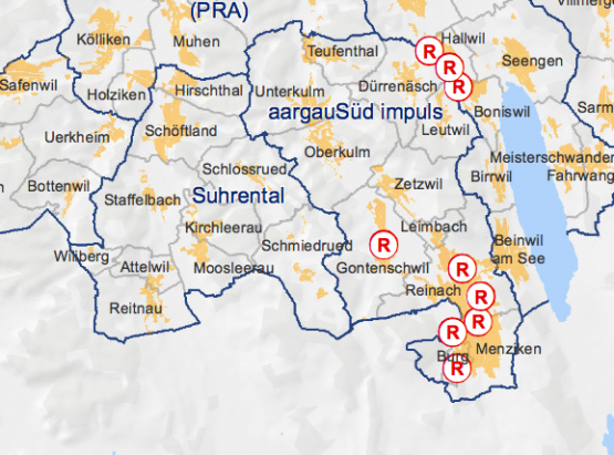 Hier wird gespart: Wo ein "R" steht, muss Bauland ausgezont werden (Grafik: zVg.)