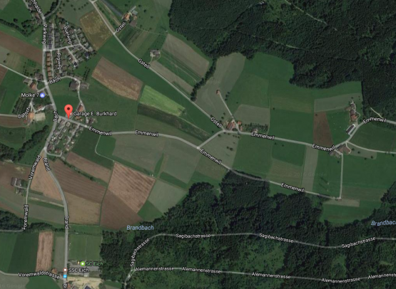 Ausschnitt Gunzwil (Bild: google maps)