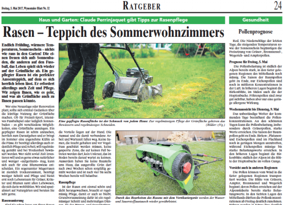 Ratgeber-Seite Exklusiv im Wynentaler Blatt