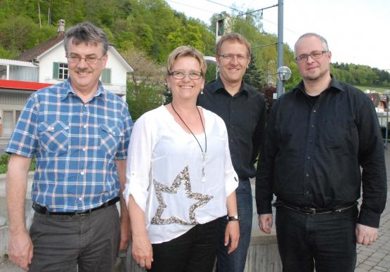 André Diefenbacher, Gertrud Jost, Arsène Perroud und Dino Carpanetti