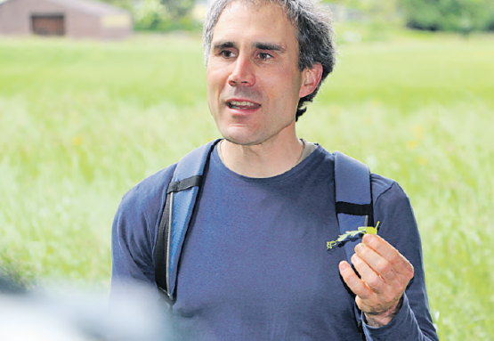 Daniel Knecht mit essbarem "Unkraut" (Bild: Remo Conoci)