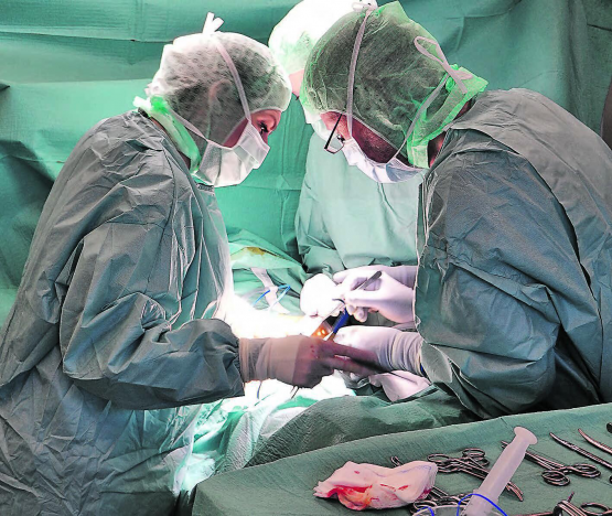 Im Spital Menziken am Operationstisch, (v.l.) Chefärztin Chirurgie Elza Memeti und Oberarzt Stefan Wichmann. (Bilder: René Fuchs)