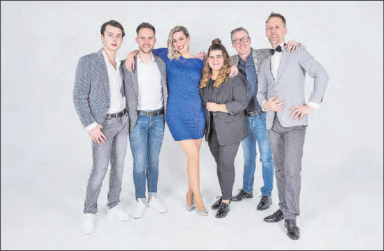 Die neu zusammengewürfelte Formation A-Live bietet am kommenden Samstag in «Heiweh to Hellvetia», eine Art A-Capella-Musical. (Bild: zVg.)