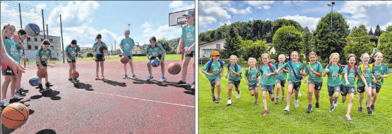 In Bewegung: 77 Kinder haben sich im Sportcamp nicht nur auf den Ball konzentriert. Es wurden Saltos geschlagen, sich im Unihockey oder auf dem Ninja-Parcours ausprobiert und vieles mehr. (Bilder: zVg)