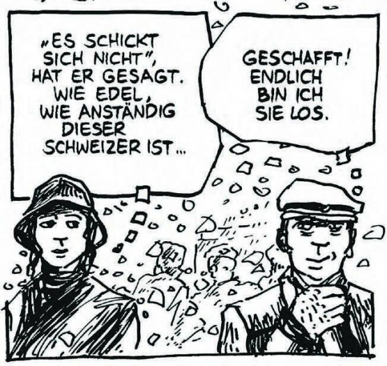 Bernhart Matter: Der scheinbar vermögende Schweizer eroberte offenbar das Herz von Frauen im Elsass im Sturm. (Bild: Matter-Comic, Reto Gloor, Markus Kirchhofer, Edition Moderne)