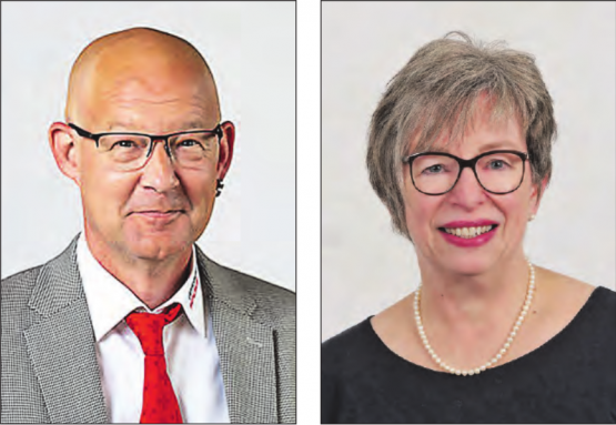 Kandidieren beide für das Amt des Gemeindeammanns: Erich Bruderer (FDP) und Ursula Friederich (parteilos). (Bilder: zVg.)
