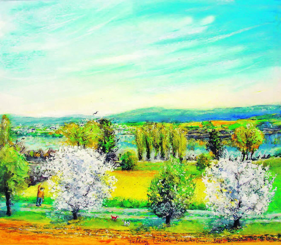 Ein Frühlingstag «Gumen Böju über Hallwilersee im Seetal»
Aquarell u Mt 50x60cm a Pa 2024. Gemäldebild und Text von Alberto Romer