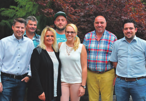 Das OK der Gewerbeausstellung vom Verein Handel, Gewerbe, Industrie Gontenschwil-Zetzwil (v.l.): Matthias Hediger, Jörg Bolliger, Tanja Wiederkehr, Stefan Widmer, Stefanie Sollberger, Martin Bolliger, Sascha Sollberger. (Bild: zVg.)