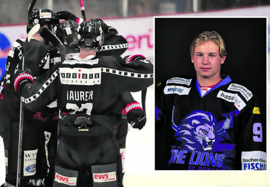 Der 17-jährige Nico Eichenberger vom SC Reinach spielte im National Cup mit einer B-Lizenz bei den Red Lions Reinach und konnte sich dreimal am Torjubel in Oberlangenegg beteiligen. (Archivbilder: rc./zVg.)