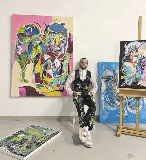 Verschenkt zwei seiner Bilder: Der Künstler Jonas Deubelbeiss möchte jemandem eine besondere Freude machen. (Bild: zVg.)