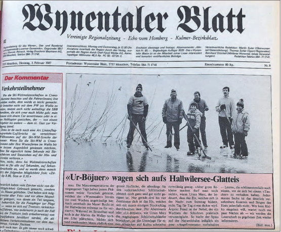 Ansatzweise Eiszeit am Hallwilersee: So berichtete das Wynentaler Blatt Anfang Februar über eine sich anbahnende Seegfrörni im Moser Holz.