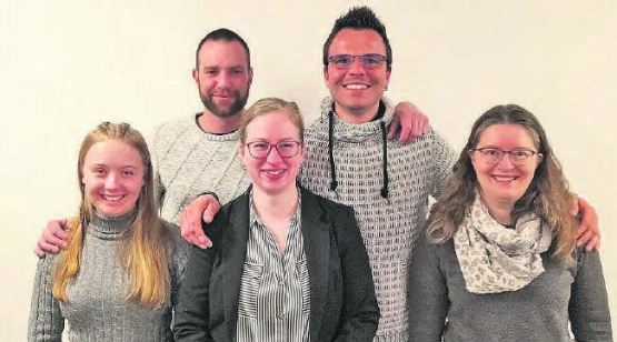 Motiviert ins neue Vereinsjahr: Der Vorstand der Musig Mänzike mit Jasmin Furrer, Remo Stirnimann, Ilona Blättler, Christoph Gautschi, Jolanda Furrer (v.l.n.r.) . (Bild: zVg.)