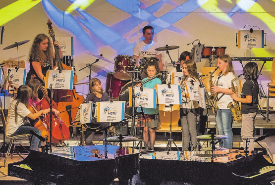 Die Wyna Valley Music Juniors bei ihrem Auftritt am Jahreskonzert der MGTU in Unterkulm. (Bild: zVg.)