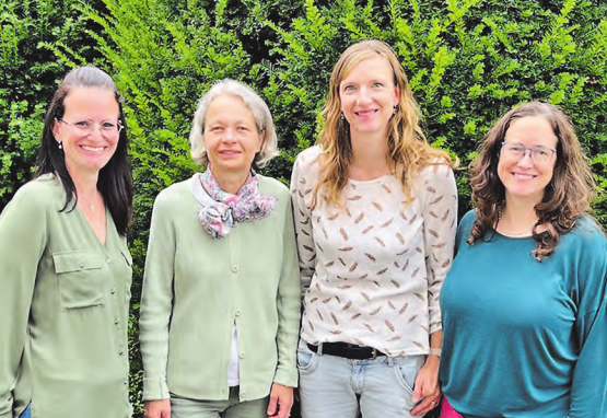 Das Team der Mütter- und Väterberatungsstelle Bezirk Kulm: (v.l.) Stephanie Demarmels, Ursula Stoller, Mirjam Müller, Nicole Toffol. (Bild: zVg.)