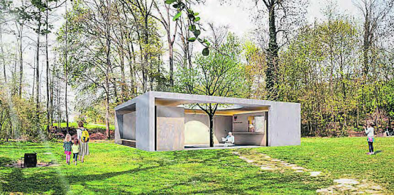 Eine Vision: So könnte das Infrastrukturgebäude der Brestenberg-Badi aussehen. (Bild: zVg)