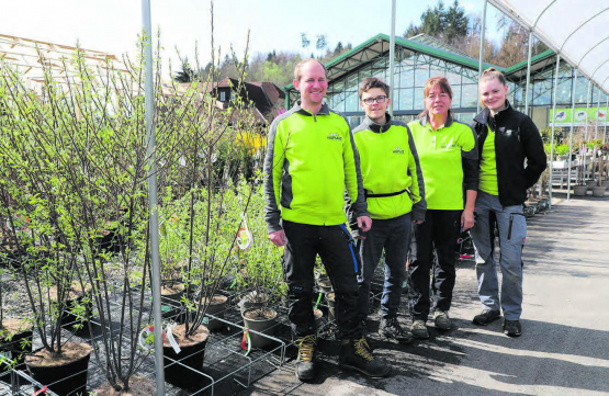 Der Frühling ist da! Marc Waser, Kundenberater für Outdoor-Pflanzen (ganz links) und das Huplant-Outdoor-Team berät Sie gerne über Heckenpflanzen und alles, was im Garten wachsen darf.