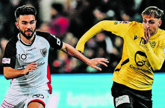 Starker Auftritt, aber im Abschluss noch mit Steigerungspotenzial: Nikola Gjorgjev (links) hält die Schaffhauser auf Distanz. (Bild: Sarah Rölli)