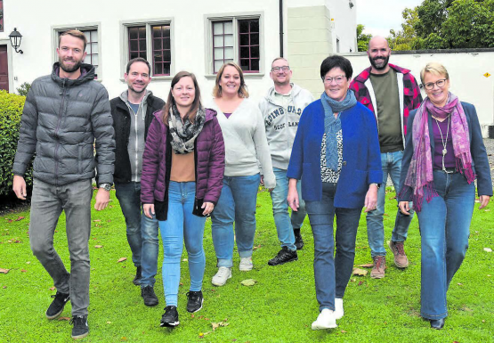 Das Organisationsteam auf dem Weg zum «Conaction Day»: Roman Holenstein, Guido Würsch, Céline Wick, Stefanie Moser, Marcel Hauri, Trudy Müller, Marco Kunz und Lis Lüthi v. l., Marc Lehner abwesend. (Bild aw.)