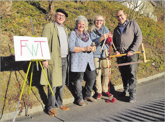 Ein herzhaft motiviertes Team: Die Freizeitwerkstatt Teufenthal lebt wieder auf mit (v.li.) Martin Hess, Silvia Glauser, Brigitte Hess und Rolf Glauser. (Bild: zVg.)