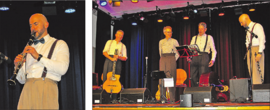 Es waren dies die Musiker: Christian Ruh, Lead-Gitarre, Daniel Zürcher, Gitarre, Augustin Maissen, Bass und Simon Wyrsch, Klarinette. (Bilder: Heidi Härri)