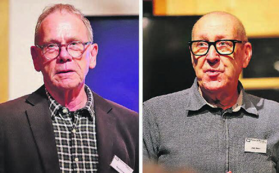 Die Fotografen Markus Fricker (l.) und Hans Wehrli begrüssten die Gäste.