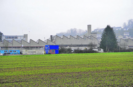 Auch wenn die Profile kaum zu sehen sind: Hier soll das Gewerbegebäude gebaut werden. (Bild: mek.)