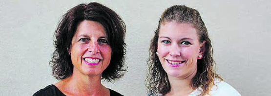 Präsidentinnenwechsel bei Volley Seetal: Sibylle Ramseier (l.) übergab das Amt an Janina Kästli. (Bild: zVg.)