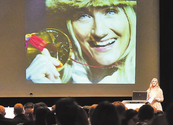 Ausstellerabend der Wyna-Expo: Überraschungsgast war die Olympiasiegerin und heutige Motivationstrainerin Tanja Frieden. (Bilder: mars.)