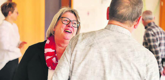 Frau Gemeindeammann Hannelore Zingg-Hoffmann freute sich über viele schöne Gespräche während dem Neujahrsapéro. (Bild: rc.)
