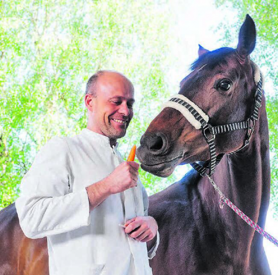 Mit Leib und Seele ist Simon Hauri Pferdetierarzt. (Bild: zVg.)