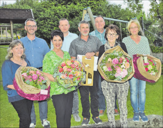 Eine aufgestellte Gruppe: Cilla Oberli, Roland Wiederkehr, Rita Rölli, Stefan Fischer (neu), Markus Brunner,Alex Erismann, Elsbeth Squindo und Barbara Hunziker (v.l). (Bilder: st.)