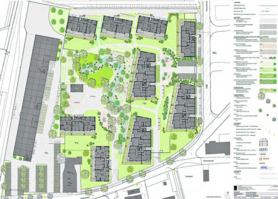 Das heute noch als «Voco-Arel» bekannte Areal wird zum «Weihermattpark». Neben dem Hauptgebäude, das in einer ersten Etappe renoviert wird, entstehen neun Wohneinheiten und ein grosser Park. (Bild: zVg.)