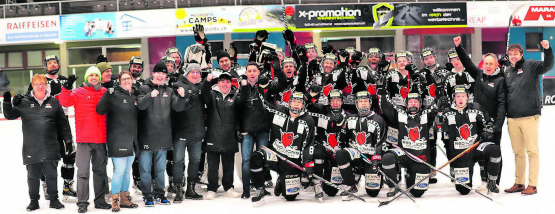 Der Jubel ist berechtigt: Die Red Lions Reinach stehen im 7. Jahr ihrer Clubgeschichte erstmals in den Playoffs der 1. Liga Überregional. (Bilder: rc.)