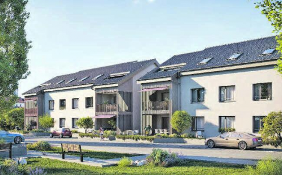 Wohnen im Grünen: An der Hausmattenstrasse in Pfeffikon entstehen diese zwei Mehrfamilienhäuser mit insgesamt 12 Wohnungen. (Grafik: zVg.)