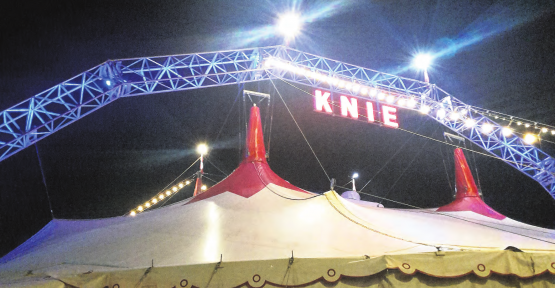 Freier Blick auf die Manege: Ein 70 Meter langer Rundbogen ersetzt zwei der bisherigen vier Zeltmasten. (Bilder: Diana Suter)