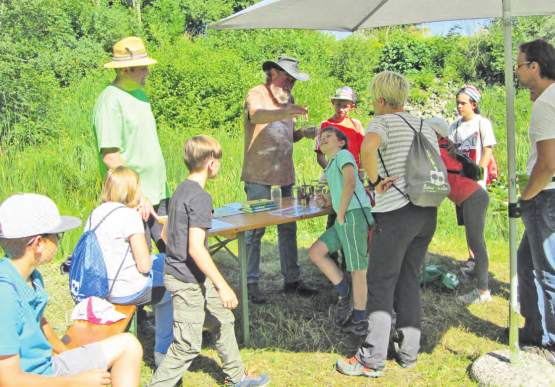 An einem Posten ging es um das Leben im Wasser: Erstaunlich, was alles in und an einem kleinen Gewässer zu finden ist. (Bilder: zVg.)