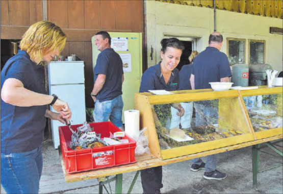 Gute Laune trotz Stress: Die Mitglieder der Kulturkommission «Schlossrued läbt» waren am Kuchen- und Süssigkeitenstand offensichtlich wohl gelaunt im Einsatz. (Bilder: st.)