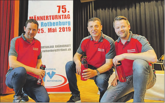Fünfter Rang für den Titelverteidiger: Team Rickenbach 1 (v.l.) Iwan Wechsler, Michael Hofmann, Zef Gjini. (Bild: zVg.)