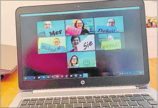 Gemeinderat Rickenbach: Online-Gemeinderats-Sitzung zu Coronazeiten. (Rätsel: Wer die Aufnahme wohl gemacht hat?) (Bild: zVg.)