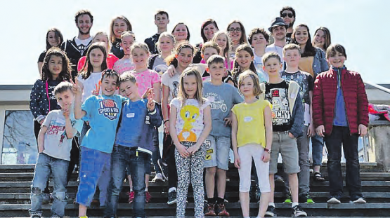 Grüsse aus der Projektwoche: Die Kinder übten ein Musical ein. (Bild: zVg.)