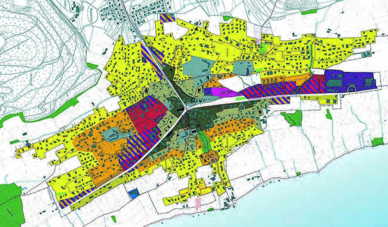 Der Bauzonenplan von Beinwil am See: Laut Gemeindeversammlungsbeschluss werden Auszonungen in der Wohnzone 2b (gelb) geprüft. Im November 2021 soll eine bereinigte Vorlage beschlussfähig vorliegen.