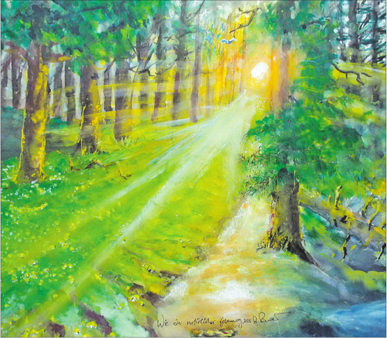 Alberto Romer, Aquarell u Mt 50x60cm a Pa, 2025. Ein natürlicher Lebensweg