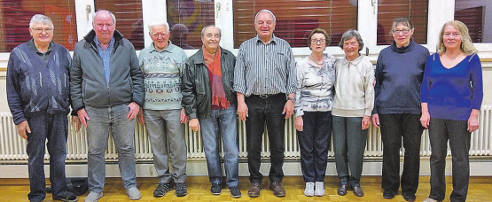 Die Verantwortlichen des Coro Italiano: (v.li.) Andreas Widmer, Jan Willemse, Corrado Battaglin, Nicola Zaccone(Vizepräsident), Domenico Baggio (Präsident), Maria Vigliotti, Elisabeth Brunner (Rechnungsrevisoren), Madeleine Abdulkadir (Kassierin),Silvana Lombardo (Aktuarin). (Bild: zVg.)