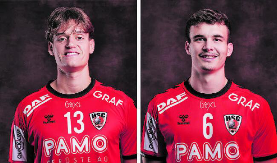 Jonas Kalt (links) und Onelio Gomboso gelten beide als Musterbeispiele für die gute Nachwuchsarbeit beim HSC Suhr Aarau. (Bild: zVg.)