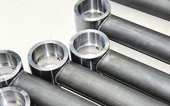 Sauber und präzise: Schweissnaht eines Lasers.