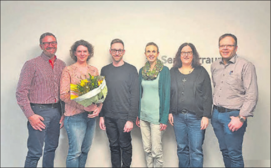 Neue und bisherige Vorstandsmitglieder der Musikgesellschaft Muhen bunt gemischt (v.l.): Max Eichenberger,Andrea Guggisberg,Yanick Frey, Silia Keller, Nathalie Müller, Matthias Grütter. Es fehlt Stefanie Suter. (Bild: zVg.)