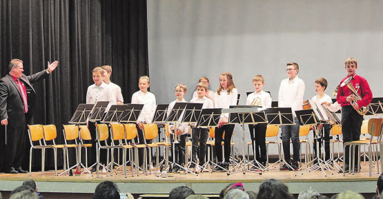 Ein grosser Auftritt vor grossem Publikum: Das Blechbläserensemble «Furioso» der Musikschulen Seon und Dürrenäsch. (Bilder: zVg.)