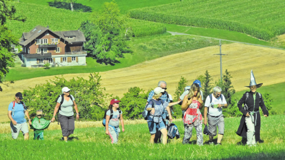 Nur der Aufstieg war schweisstreibend: Die Wandergesellschaft hat den Weg aber problemlos geschafft und konnte unterwegs die Landschaft in vollen Zügen geniessen. (Bilder: st.)