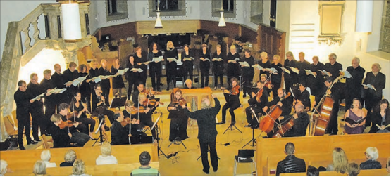 Bereits in der 43. Saison ein bekanntes Bild: Die «Cappella dei Grilli», über zwei Dutzend Sängerinnen und Sänger sowie Orchester mit Enrico Fischer am Dirigentenpult. (Bilder: st.)