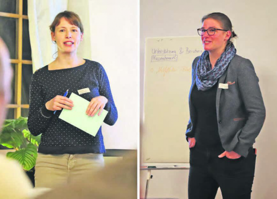 Führten durch den Abend: Natalie Zryd (links) von Impuls Zusammenleben aargauSüd und Christina Zweifel vom DSG. (Bild: rc.)